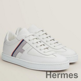 Hermes Boomerang Sneakers In Multicolore White Leather