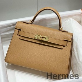 Hermes Kelly Mini II Bag In Chai Epsom Leather GHW